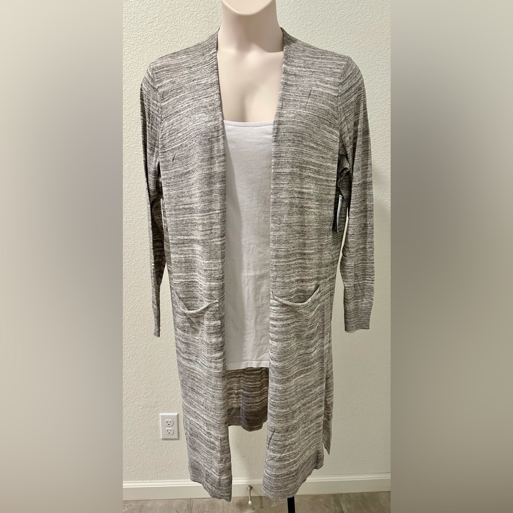 Womens Plus Size Susina Long Line Cardigan Grey 1X NWT